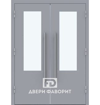Дверь в подъезд с цинкогрунтом (2 стекла)